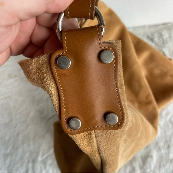 MAURIZIO TAIUTI Suede Leather Tan Color Hobo Bag - Picture 5 of 13
